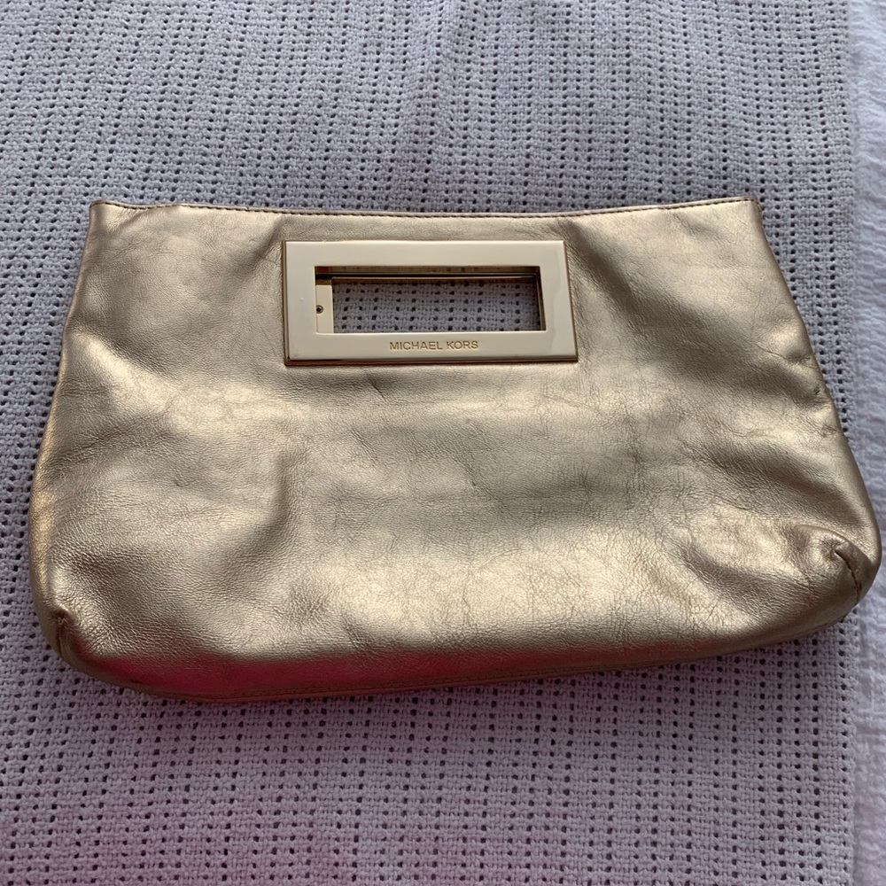 Gold michael kors clutch